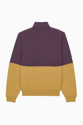 سويت شيرت بصف أزرار كبس قصير صوف قطني