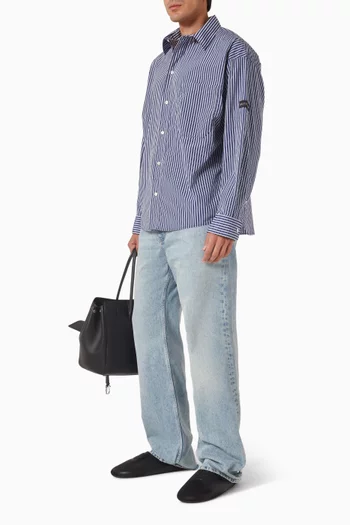 قميص فضفاض قطن بوبلين