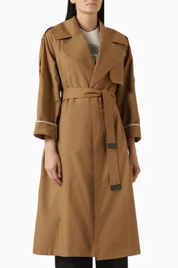 Belted Trench Coat in Cotton-blend