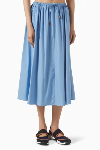 Drawstring-waist Skirt in Cotton