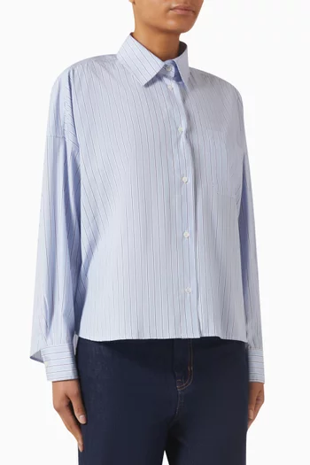 Oversized Striped Shirt in Poplin