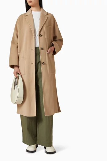 معطف طويل صوف بوجهين