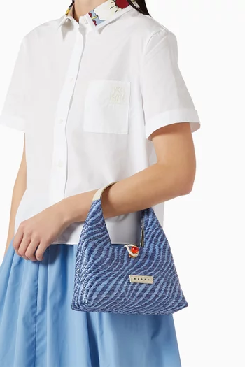 حقيبة يد بشعار الماركة نايلون منسوج