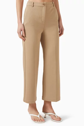 بنطال بقصة قصيرة بطول الكاحل قطن جيرسيه