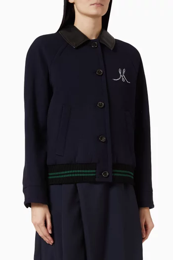 Bomber Jacket in Wool-crêpe