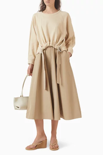 فستان طويل بطبقة بنمط سويت شيرت