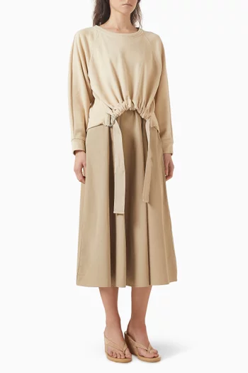 فستان طويل بطبقة بنمط سويت شيرت