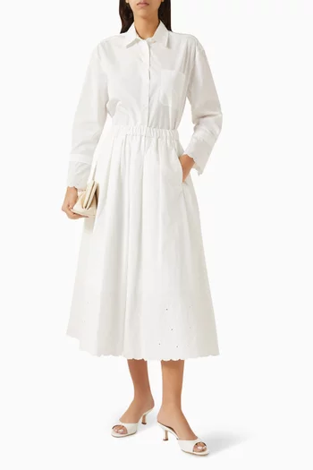 تنورة بيو طويلة ومطرزة