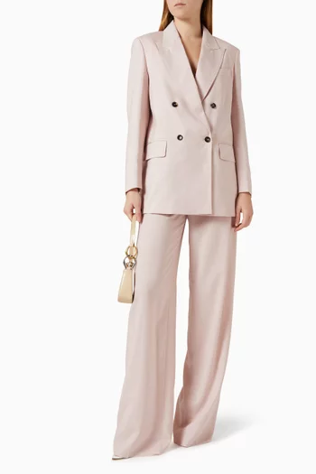 بنطال بقصة ساق واسعة حرير وقنب