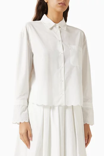 Neutro Lace Detail Shirt in Cotton Poplin