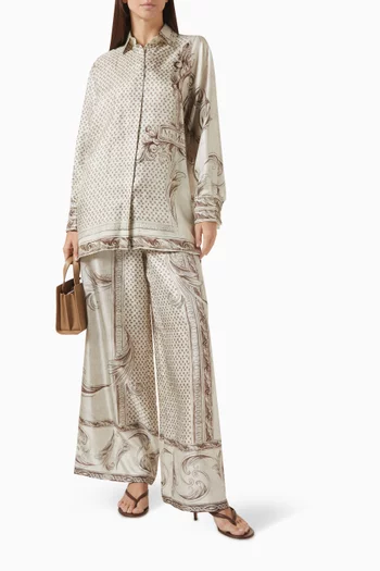 قميص جرادو مزين بنقشة حرير تويل