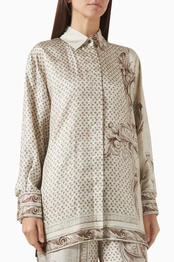قميص جرادو مزين بنقشة حرير تويل