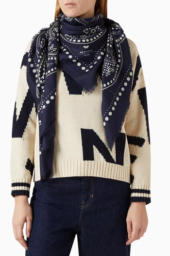 Printed Stole in Wool-silk Blend