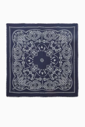 Printed Stole in Wool-silk Blend