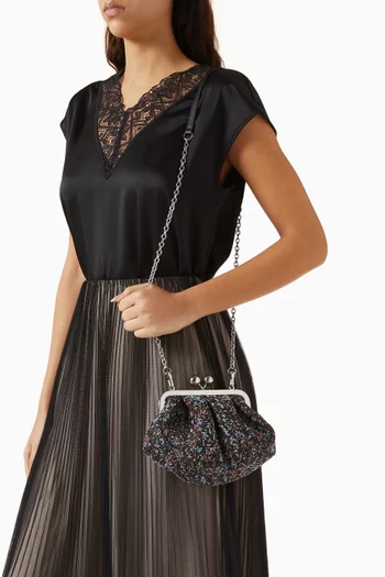 حقيبة باستشينو صغيرة نسيج صوف بوكليه