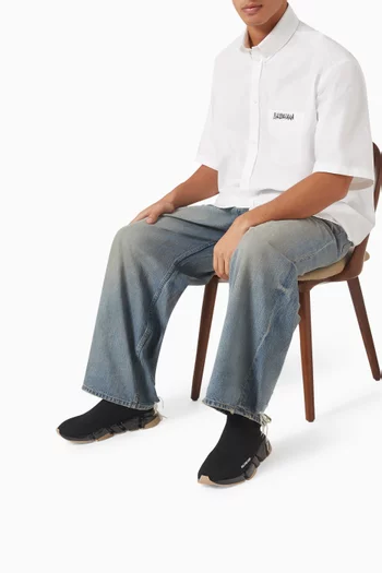 سنيكرز سبيد 2.0 بنعل شفاف نسيج معالج