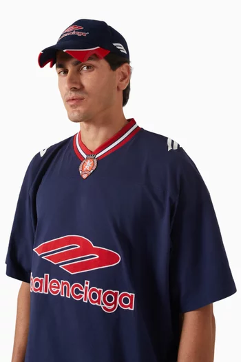 كاب كرة قدم بشعار حرف B على شكل رقم 3 قطن دريل