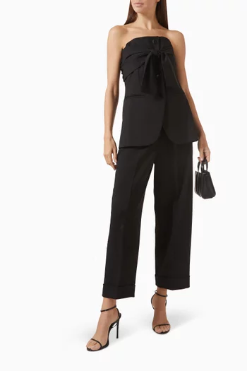 بنطال بقصة تضيق باتجاه الحافة صوف