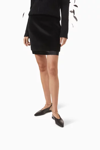 حذاء كلاسيك باليرينا بسير خلفي وخلخال جلد