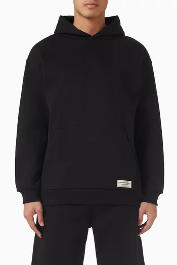 كنزة بغطاء رأس وقصة فضفاضة مزيج قطن عضوي