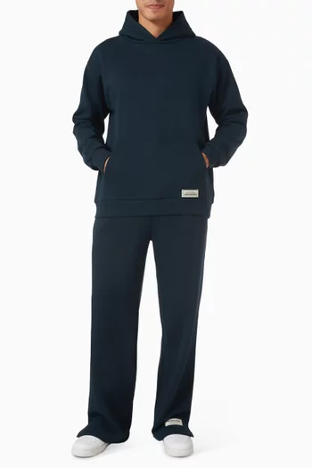 كنزة بغطاء رأس وقصة فضفاضة مزيج قطن عضوي