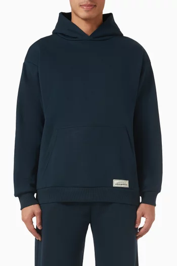 كنزة بغطاء رأس وقصة فضفاضة مزيج قطن عضوي