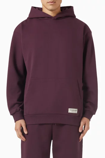 كنزة بغطاء رأس وقصة فضفاضة مزيج قطن عضوي