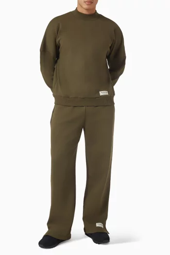 بنطال رياضي بقصة مستقيمة وحياكة داخلية 29.5 بوصة صوف قطني