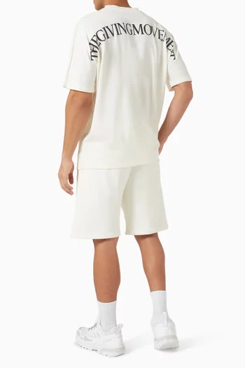 تي شيرت بطبعة مقوسة قطن جيرسيه