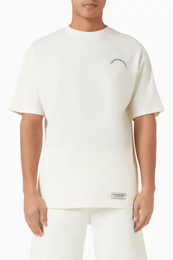 تي شيرت بطبعة مقوسة قطن جيرسيه