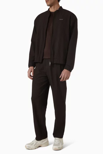 Relaxed Fit Pinstripe Zip Jacket
