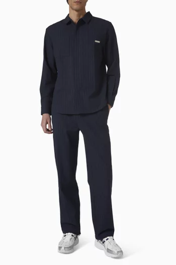 Pinstripe Wide-leg Pants