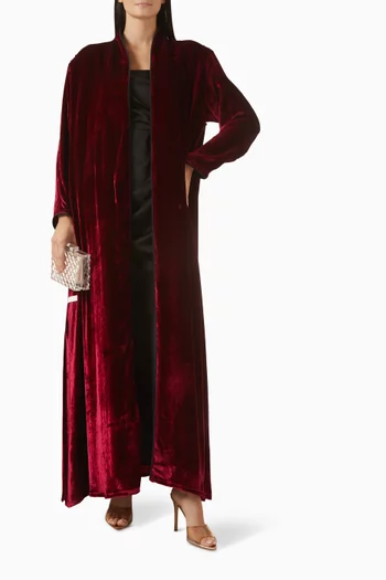 Open-front Abaya in Velvet