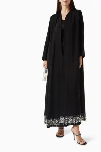 Crystal-embellished Hem Abaya