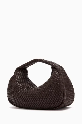 Mini Lattice Weave Bon Bon Bag in Goatskin & Leather