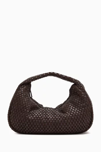 Mini Lattice Weave Bon Bon Bag in Goatskin & Leather