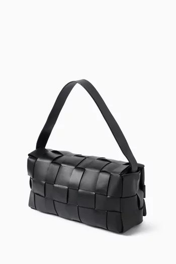 Woven Mini Tote Bag in Leather