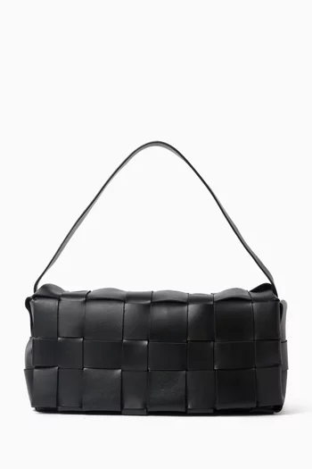 Woven Mini Tote Bag in Leather