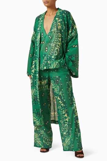 بنطال بنقشة باندانا قطن