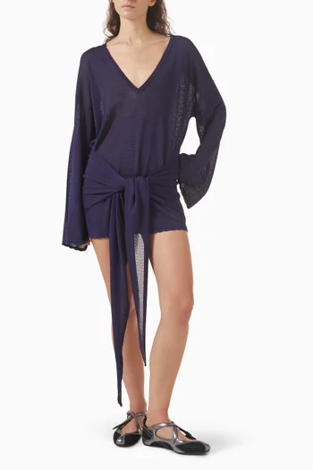 Knotted Mini Dress in Viscose
