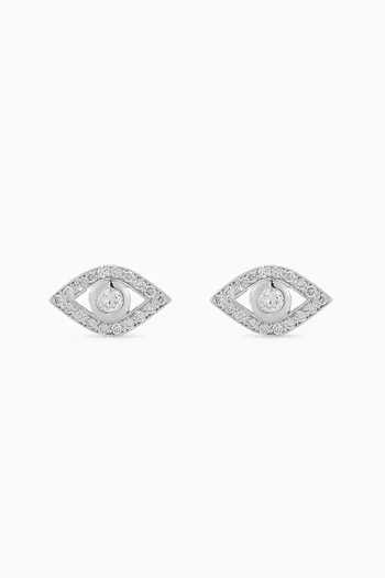 Evil Eye Diamond Stud Earrings in 14kt Gold