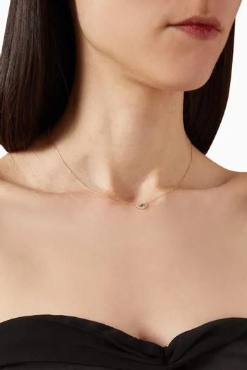 Evil Eye Emerald Necklace in 14kt Gold