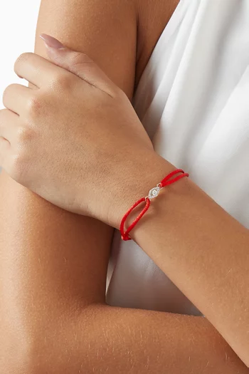 Evil Eye Diamond Cord Bracelet in 14kt Gold