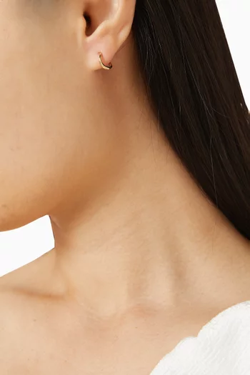 Wave Huggie Earrings in 14kt Yellow Gold