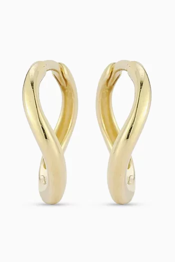 Wave Huggie Earrings in 14kt Yellow Gold