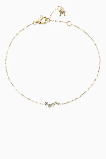 Mini Wave Diamond Bezel Bracelet in 14kt Gold