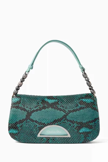 حقيبة كتف ماليس من الألفينيات جلد أفعى