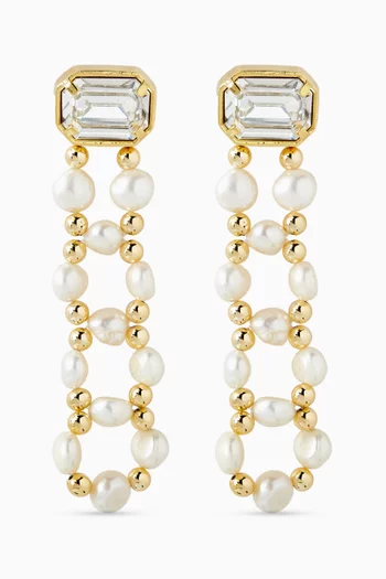 Seraphine Pearl Earrings in 24kt Gold-plated Brass