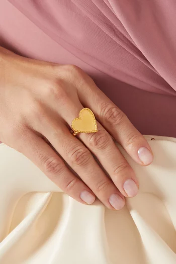 Rachel Love Ring in 24kt Gold-plated Brass