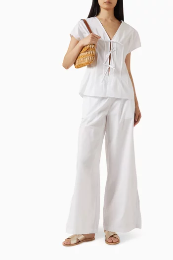 Slit Cuff Pants in Cotton